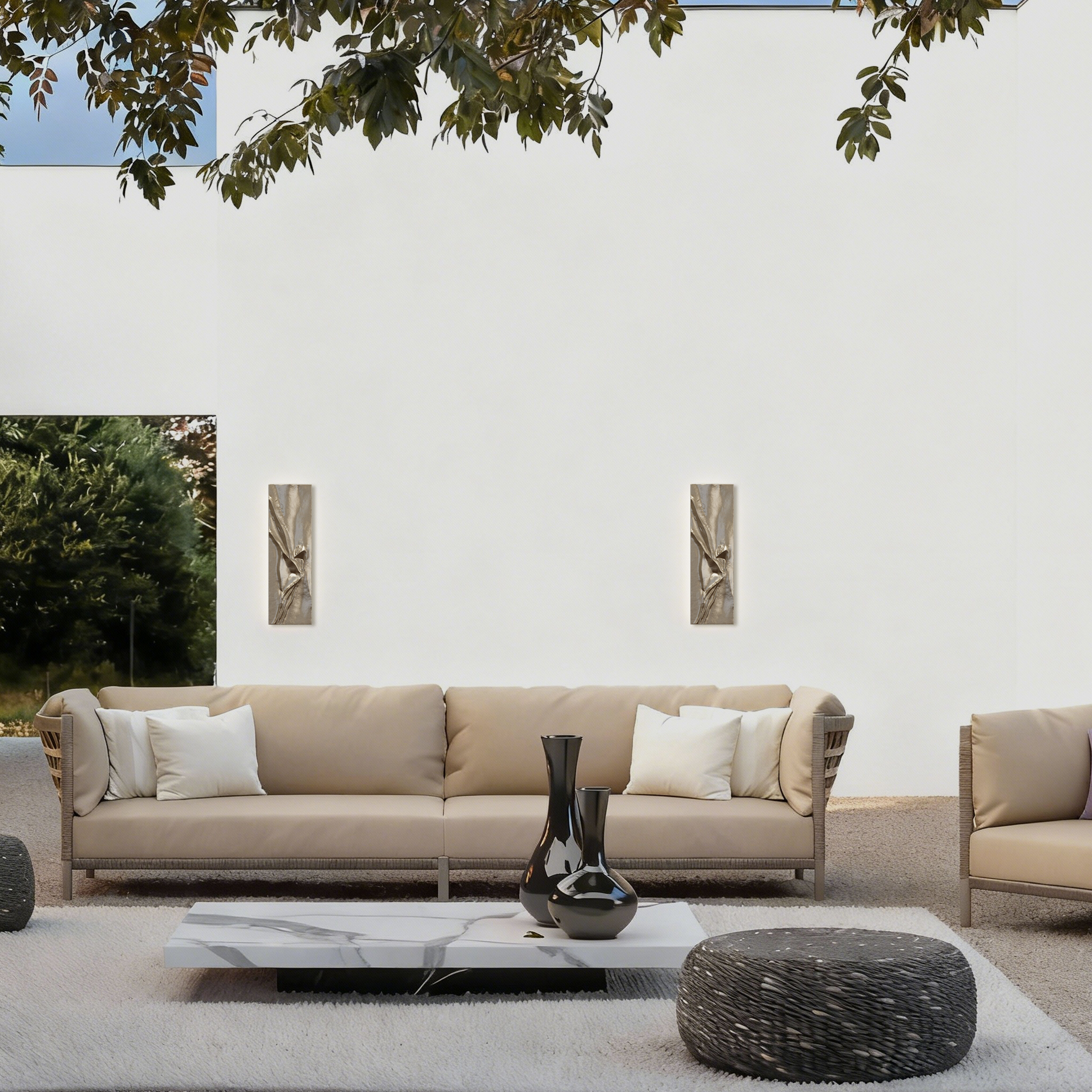 Chisel LED 26 inch Painted Washed Brass Outdoor Wall Sconce